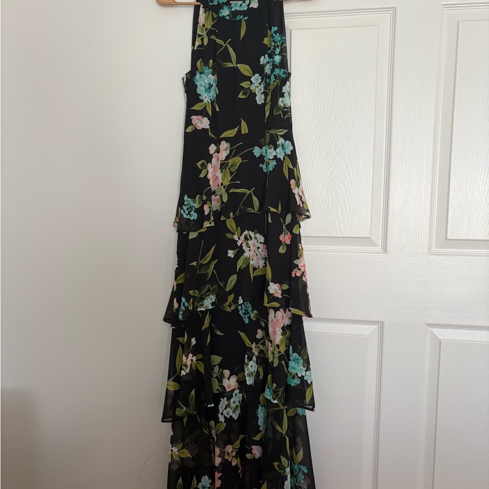 Tommy Hilfiger Black Maxi Dress with Floral Print